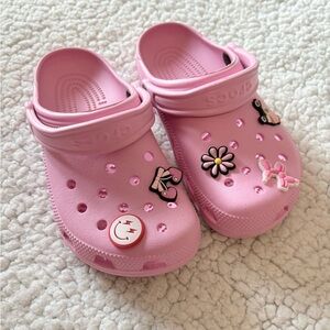 Pink Crocs with Fun Charms
